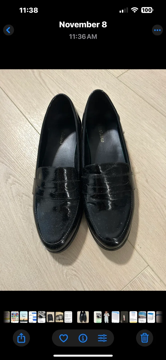 Le Chateau Black Patent Leather Loafers