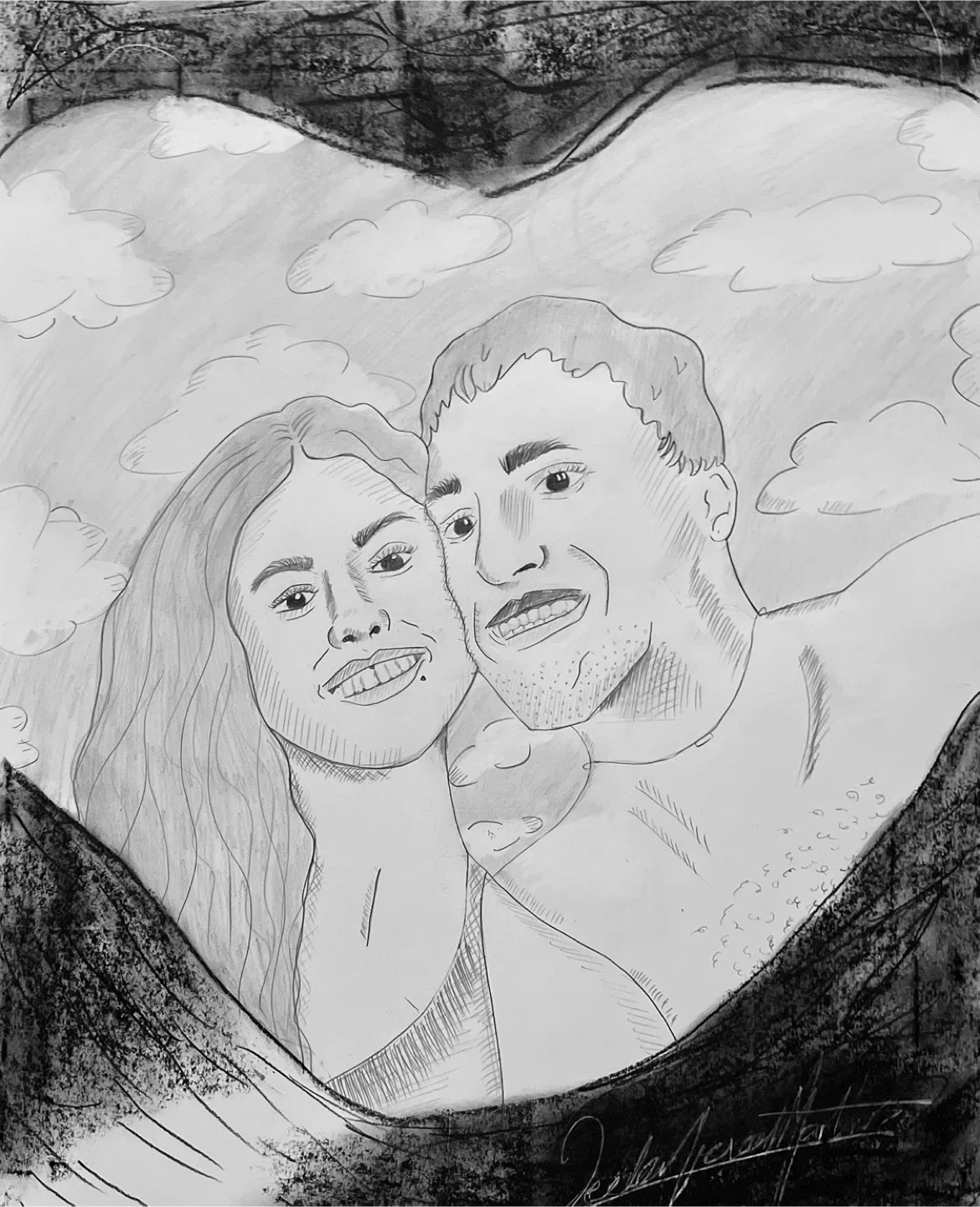 Original charcoal drawing