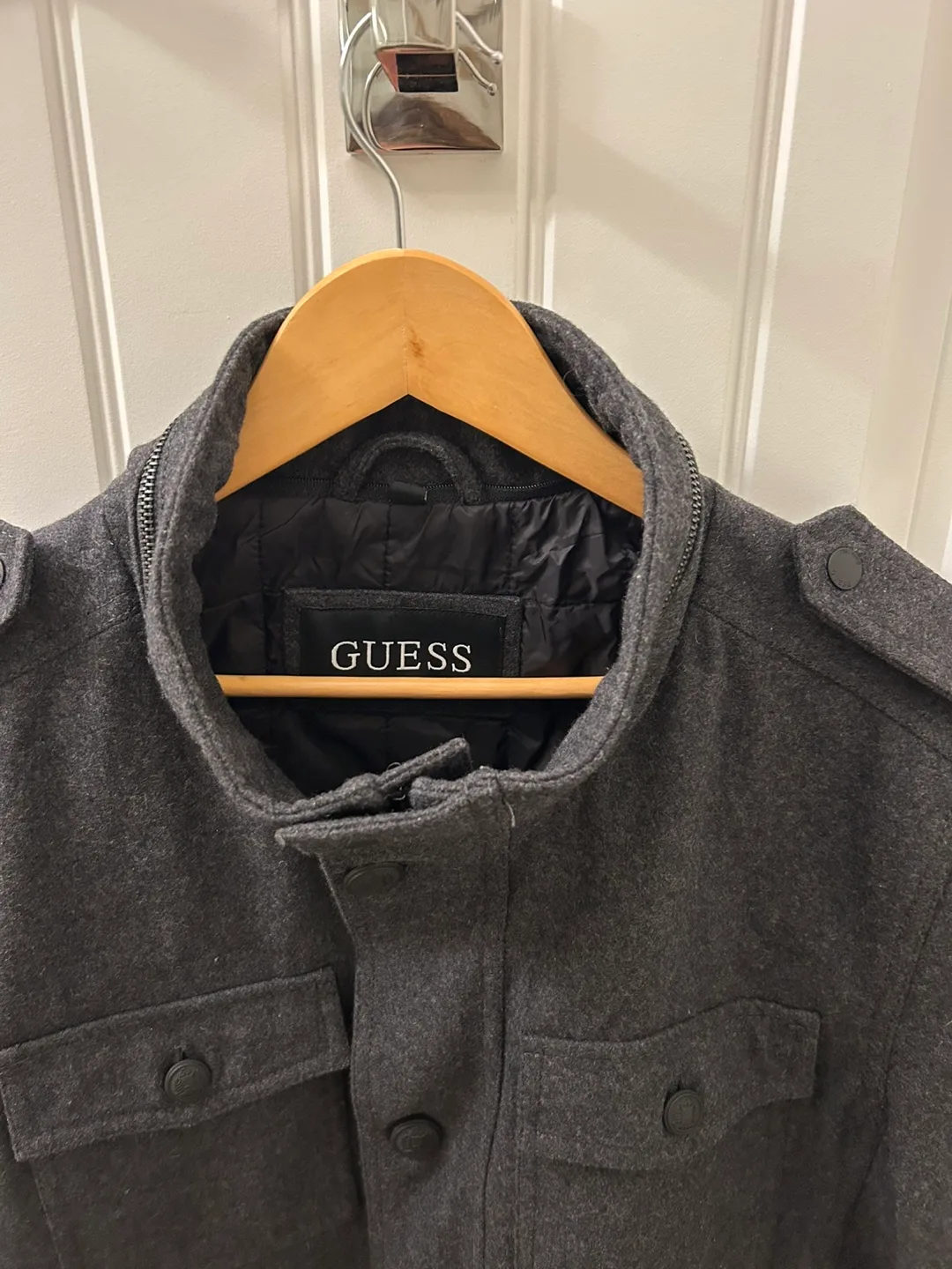 Guess Grey Wool Blend Military Jacket image indicator(5)