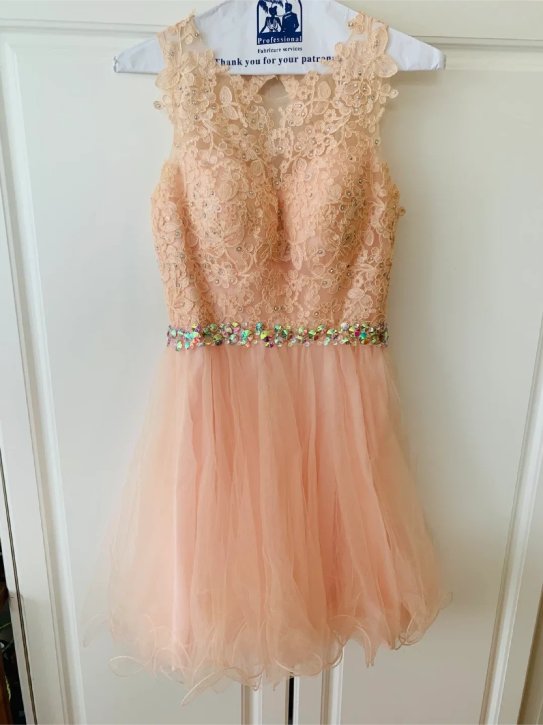 #cleanout - Ladies Prom Gown Party Dress Peach (S)
