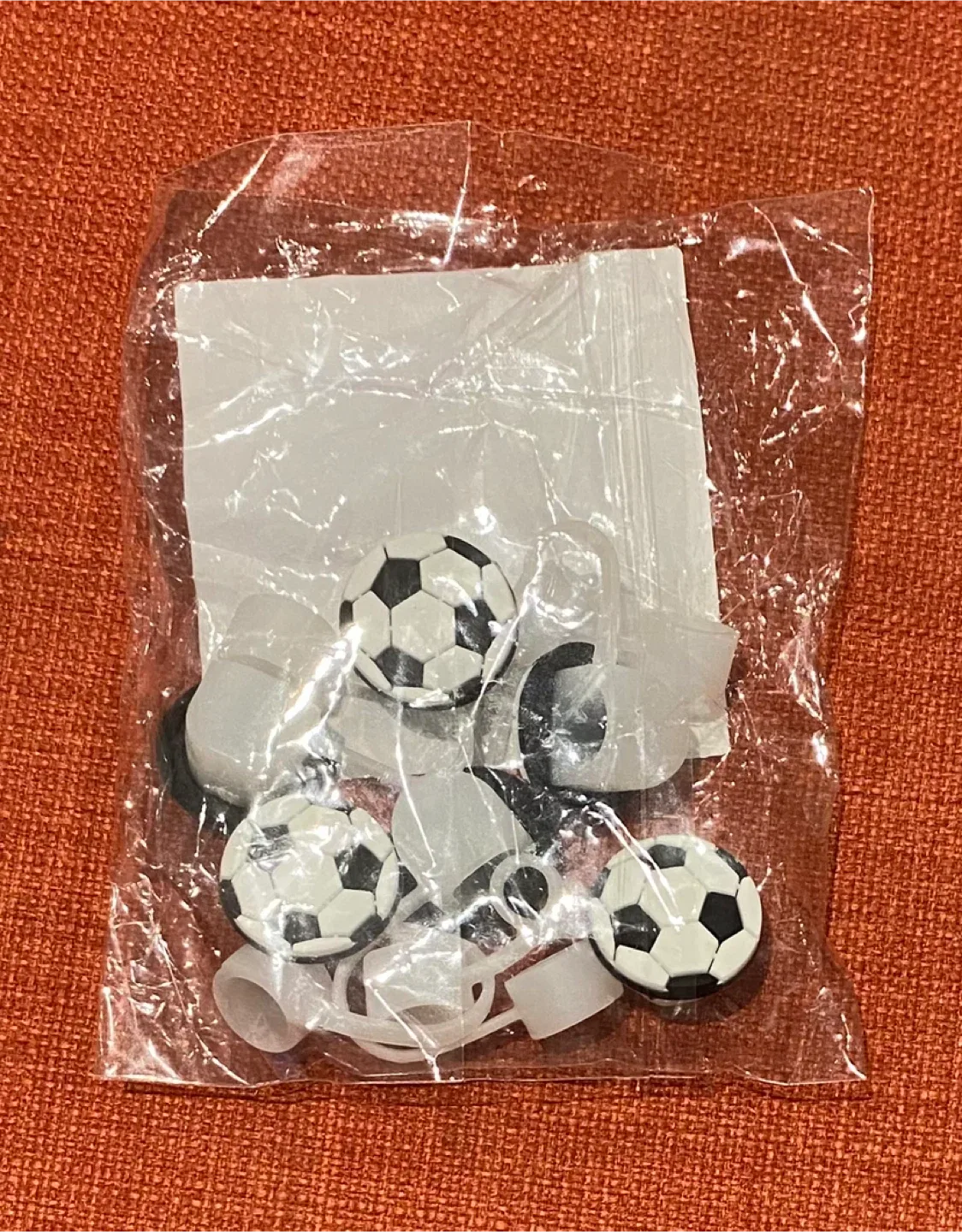Soccer Ball Straw Charm Covers