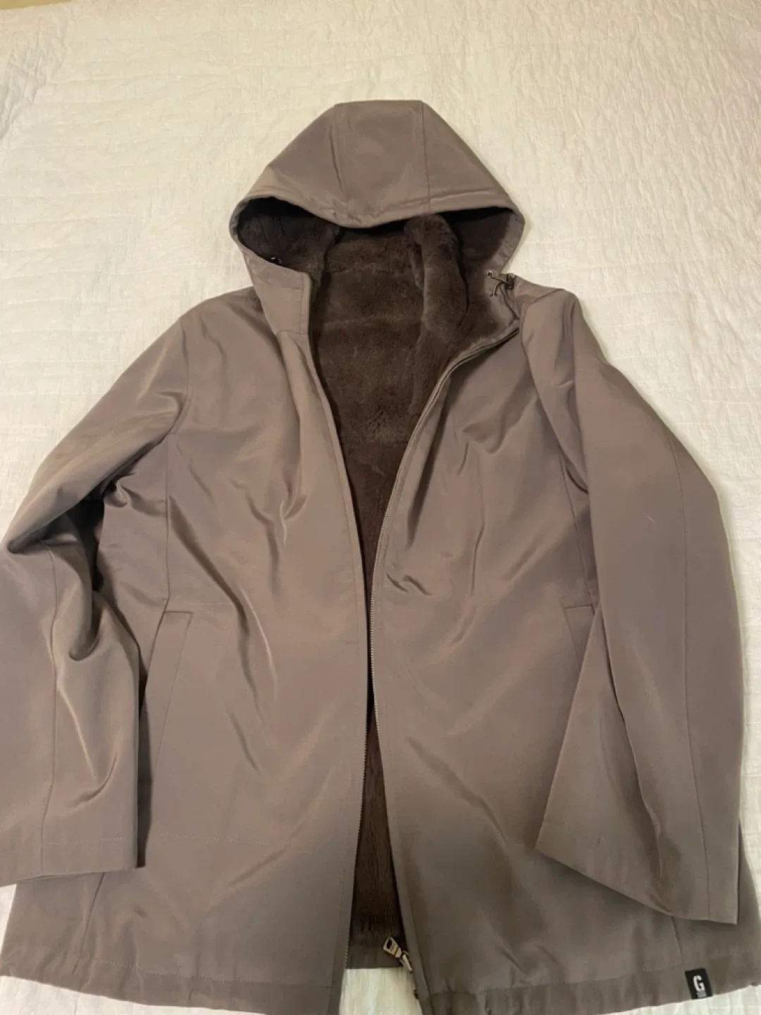 Guess Jeans Rabbit Fur Lining Hooded Jacket