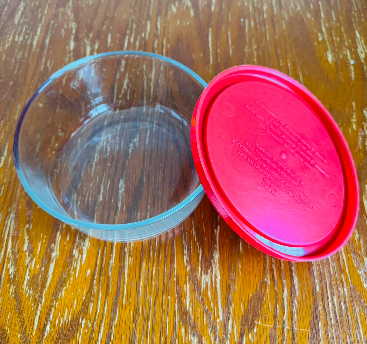 Glass Food Storage Container with Red Lid - photo 2