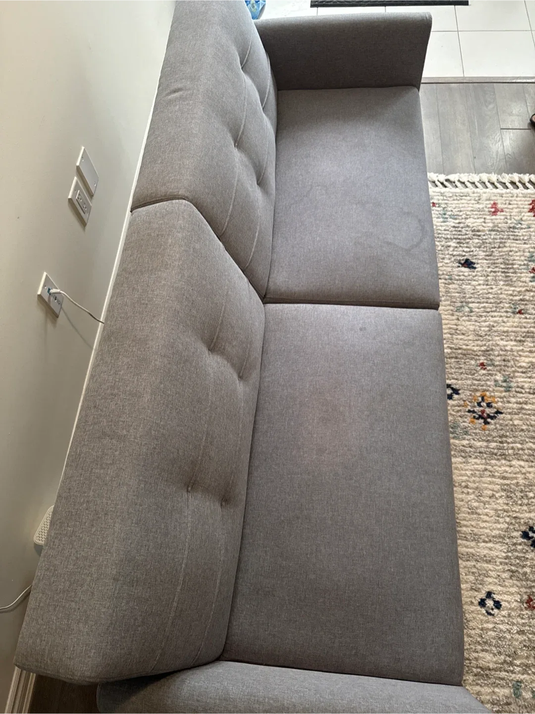 Grey Sectional Sofa - 74 x 33.8 x 29.7 inches image indicator(3)