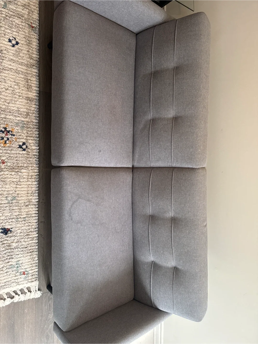 Grey Sectional Sofa - 74 x 33.8 x 29.7 inches