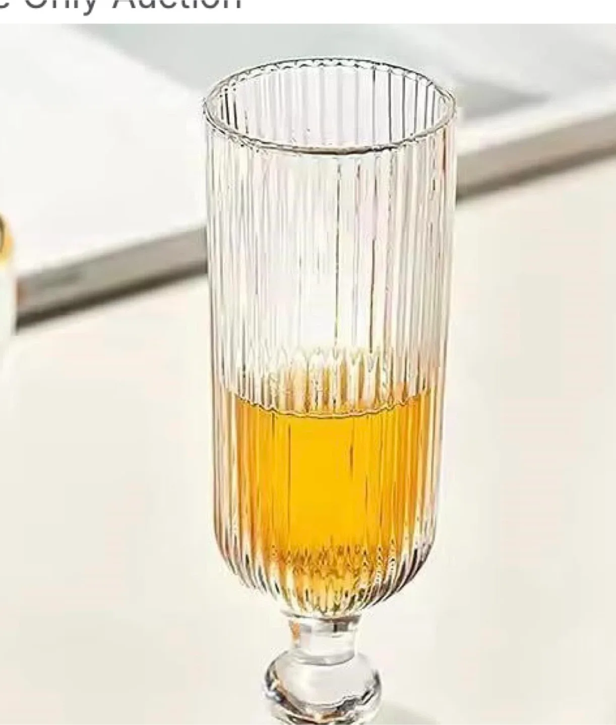 New Wine Glass Set, Elegant Lined Design, 6-Piece