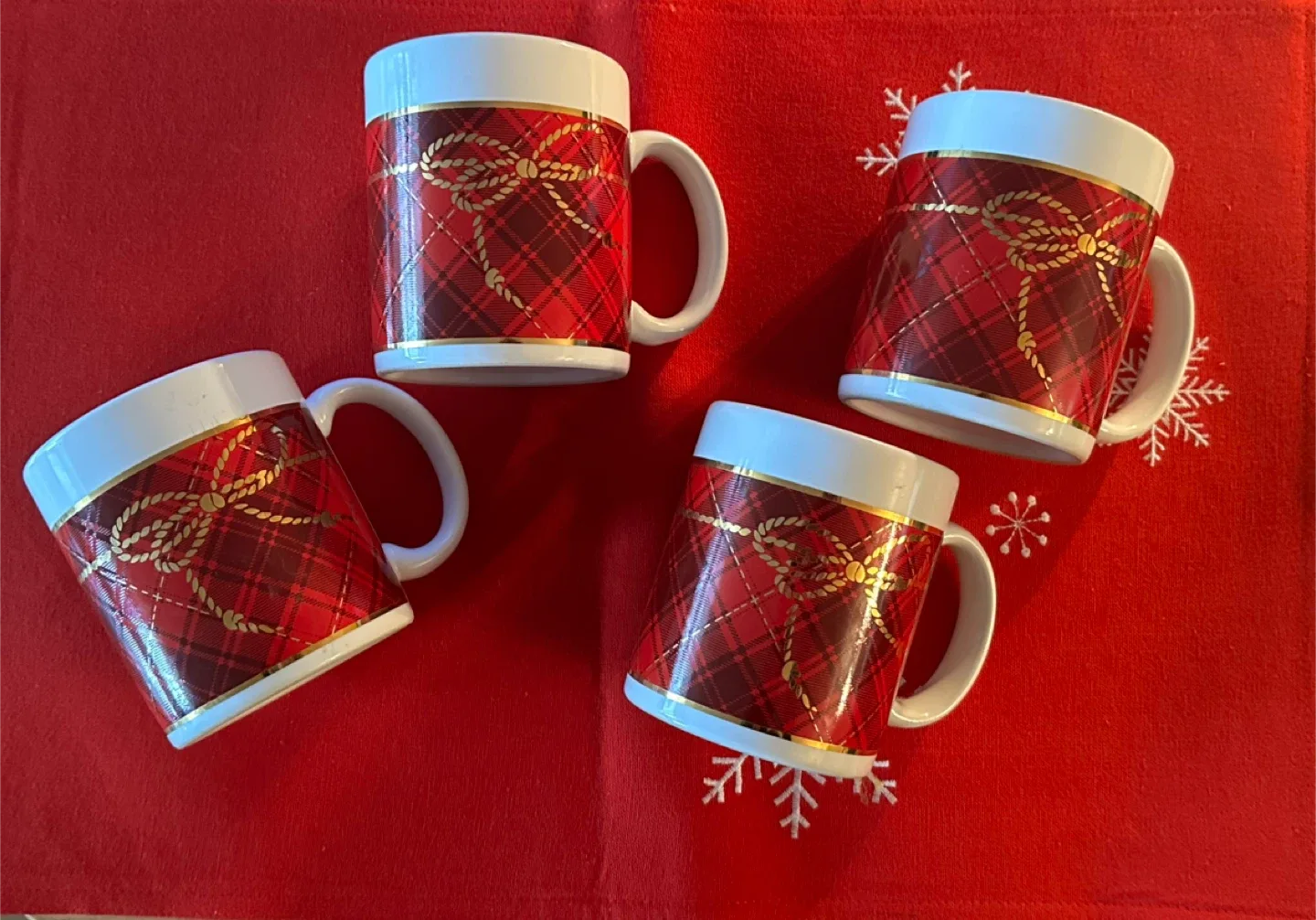 Hallmark Plaid Christmas Mugs (Set of 4)