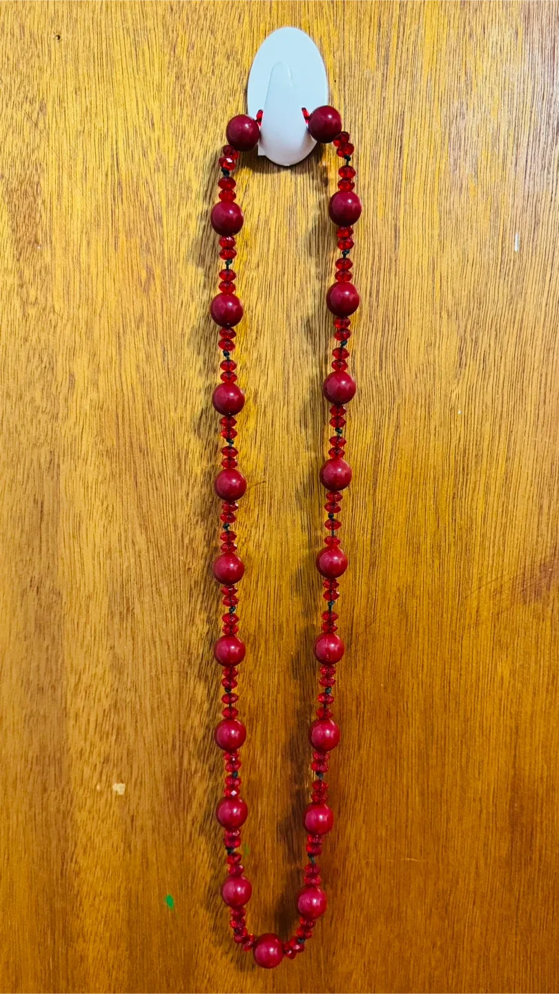 Red beaded necklace