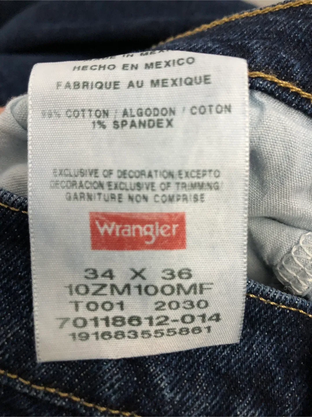 Men’s Wrangler Jeans. Size 34/36. Like New. image indicator(8)