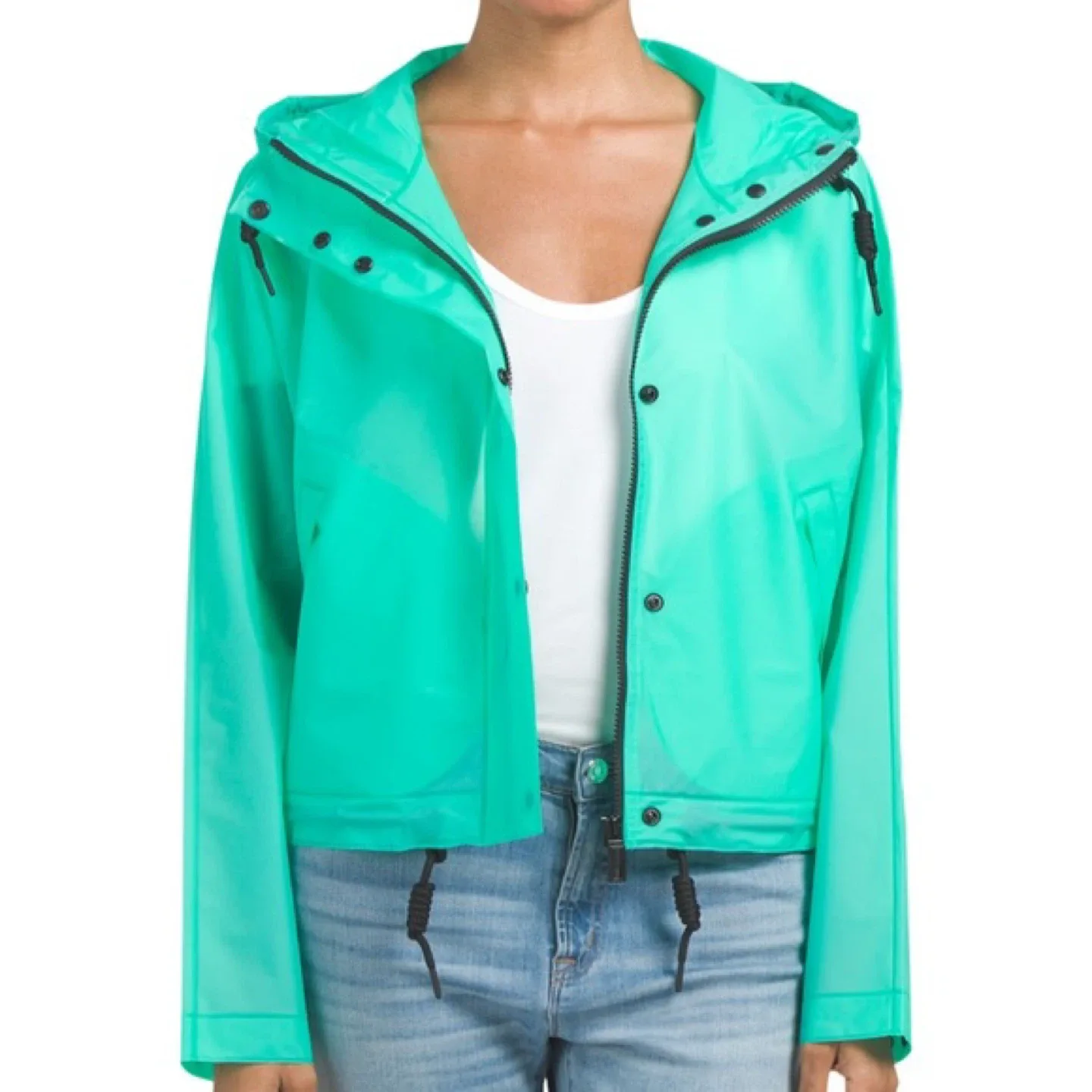 Hunter Original Vinyl Crop Smock - Ocean Swell, Size L