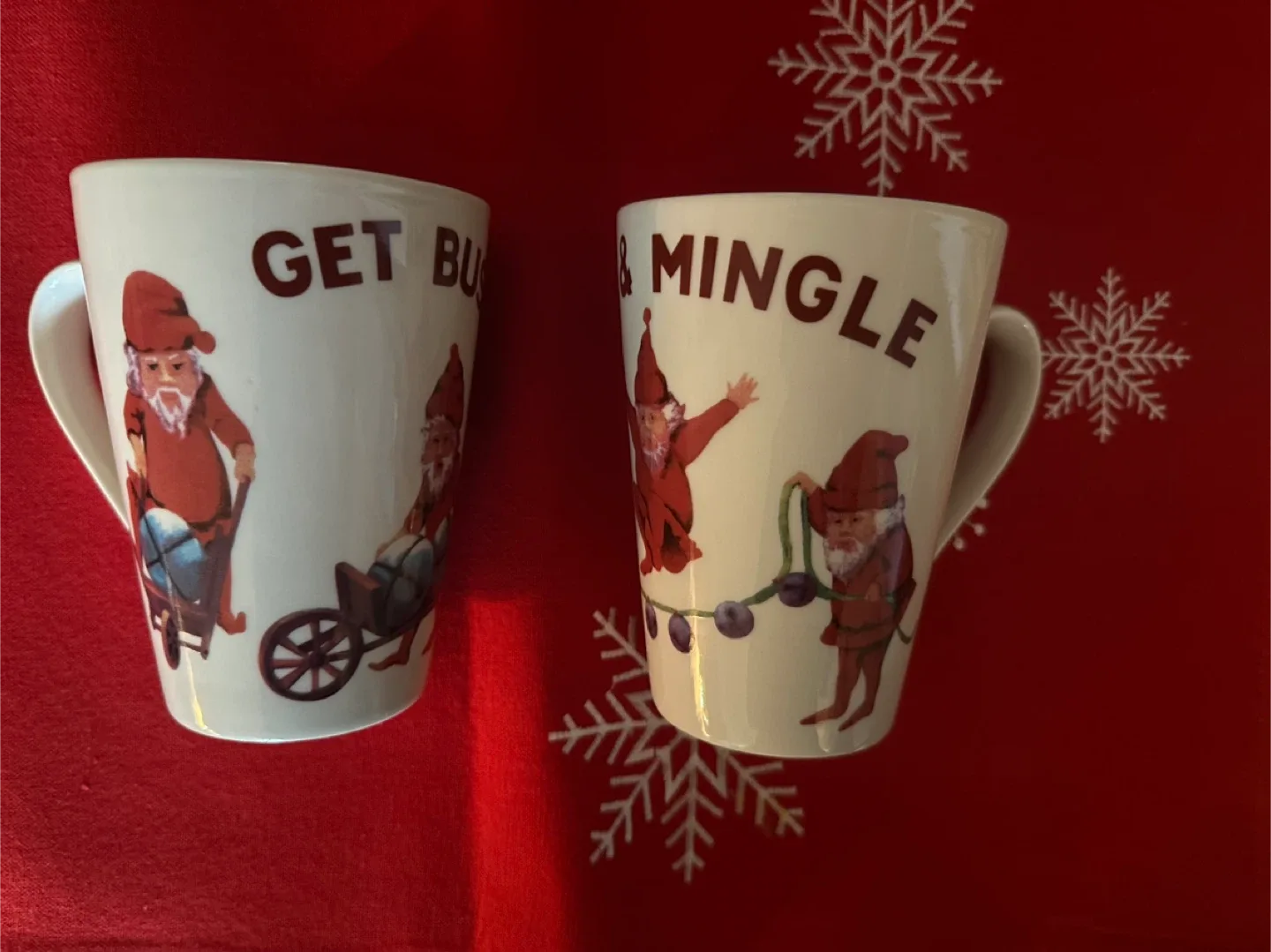 Festive 'Jingle & Mingle' & 'Get Busy' Mugs