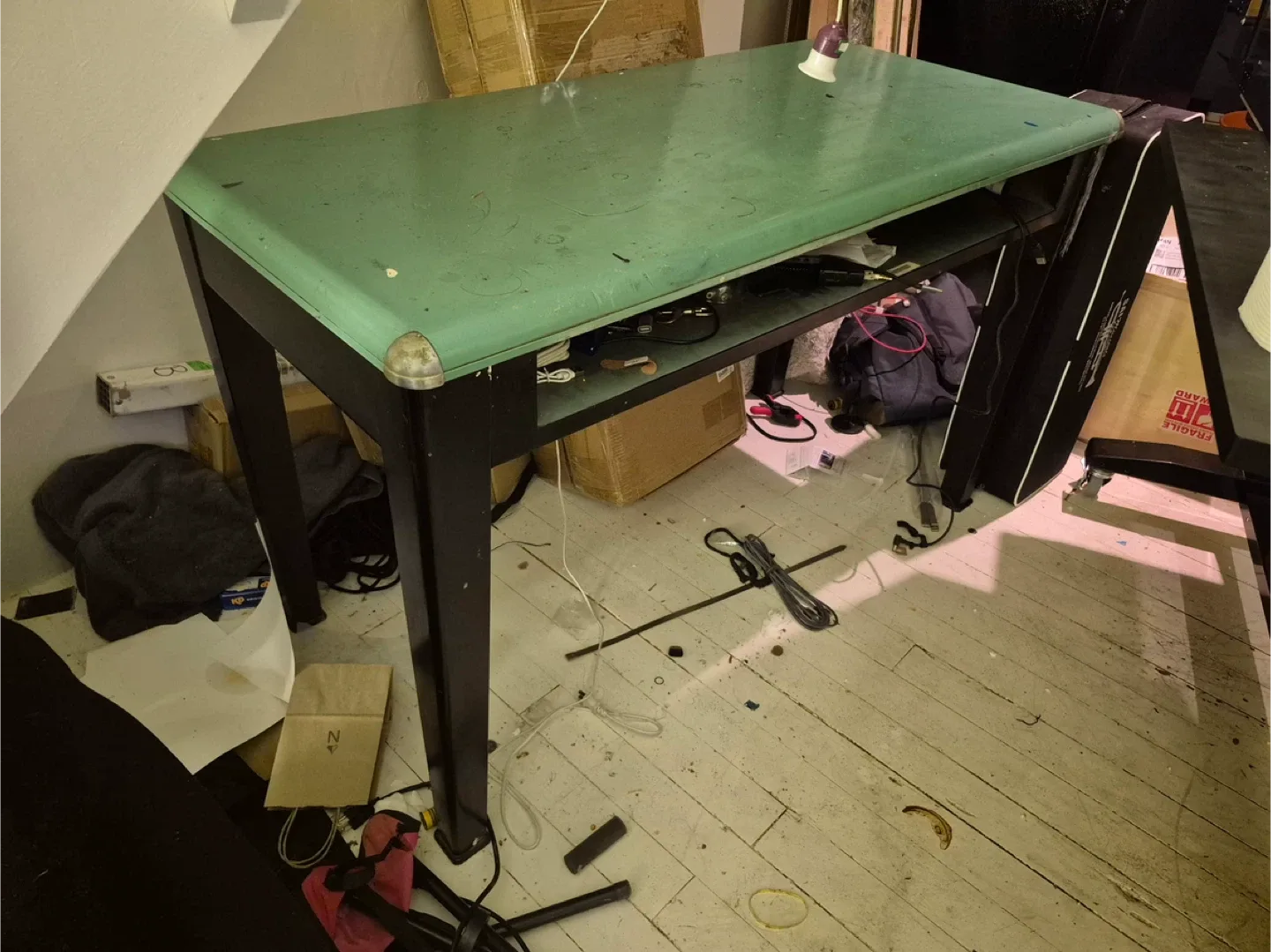 Vintage Green & Black Drafting Table