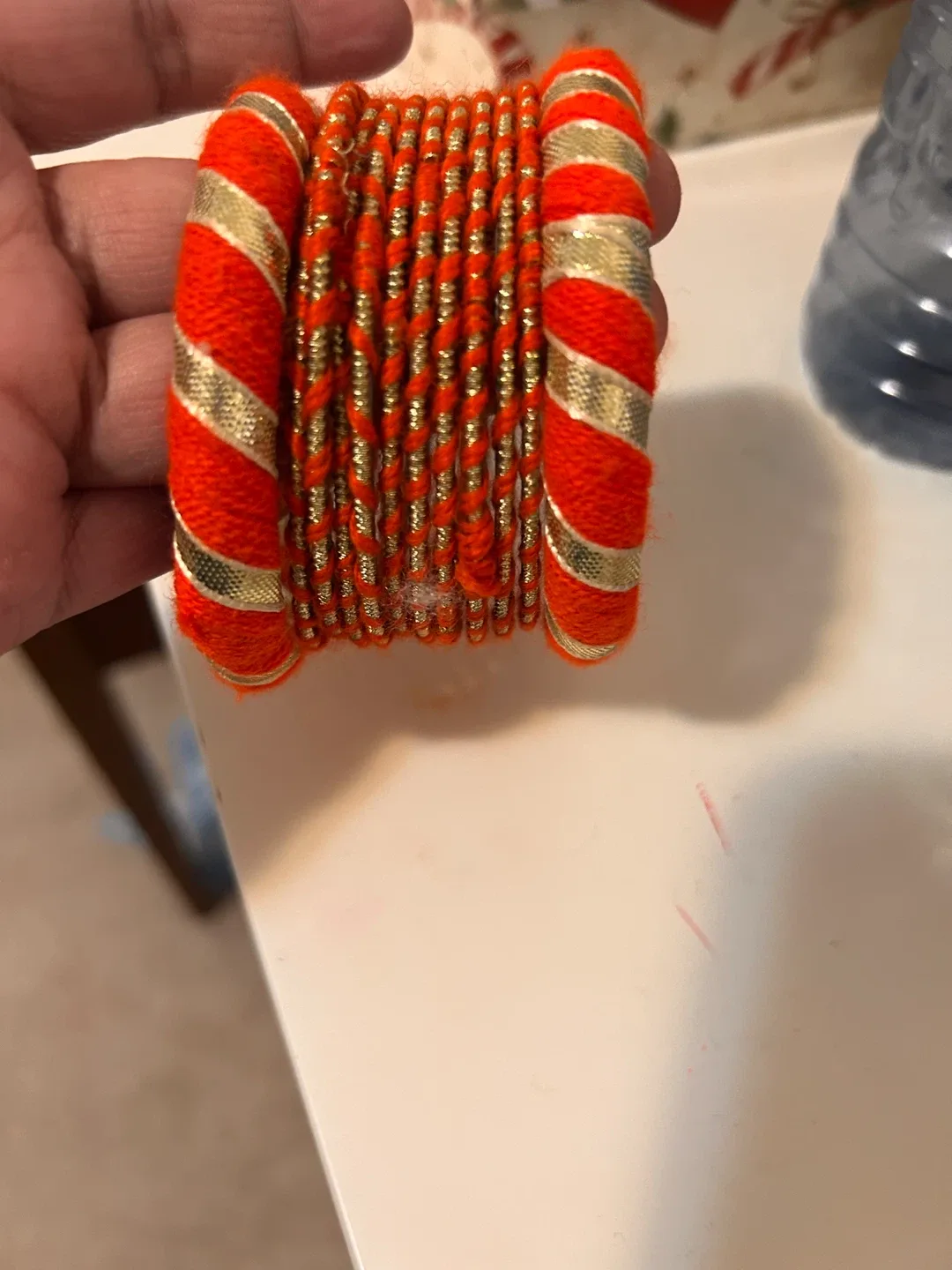 Orange & Gold Bangles - Set of 12 #Cleanout