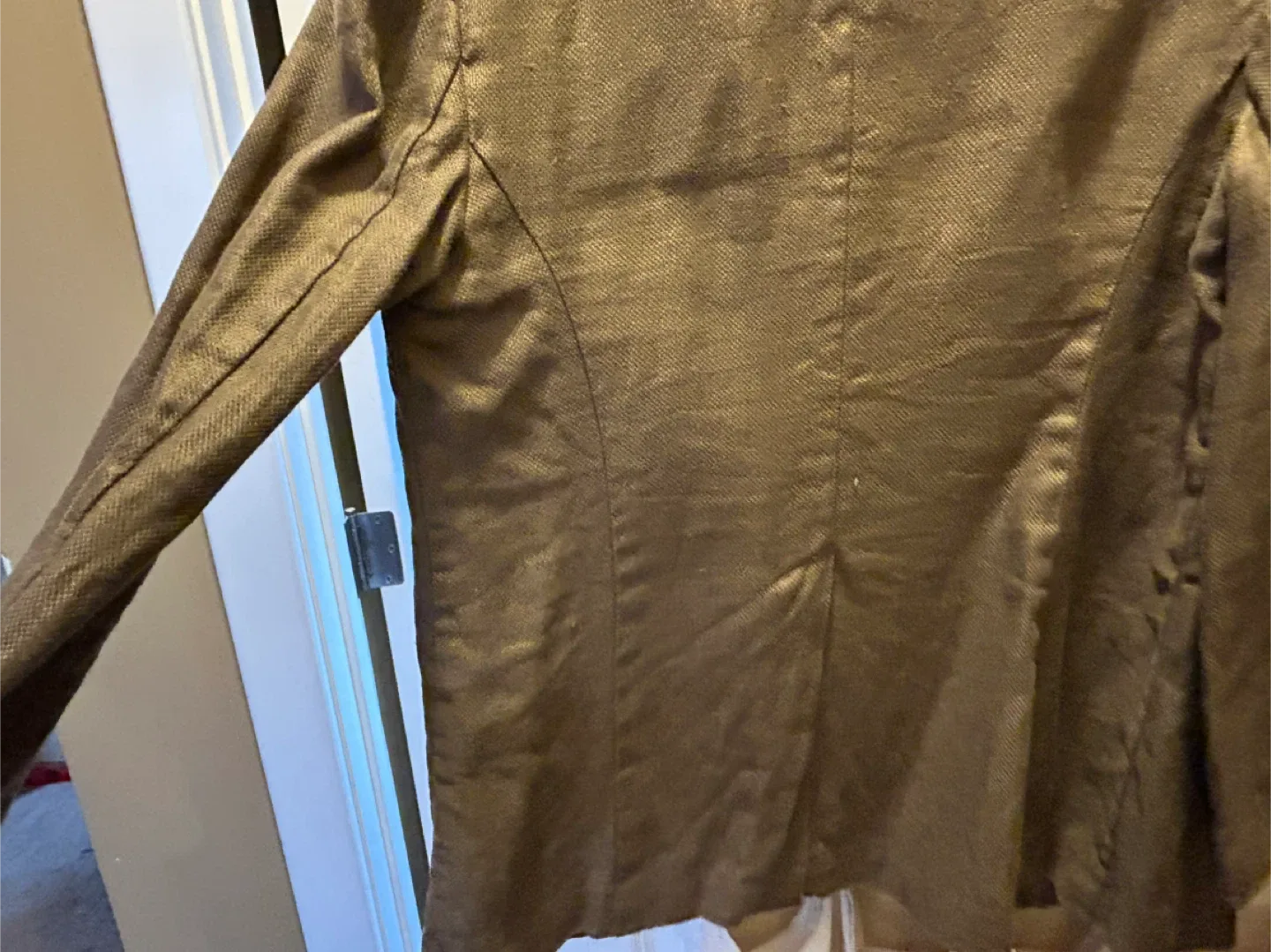 DKNY Brown Linen Blend Blazer - Size 12 image indicator(5)