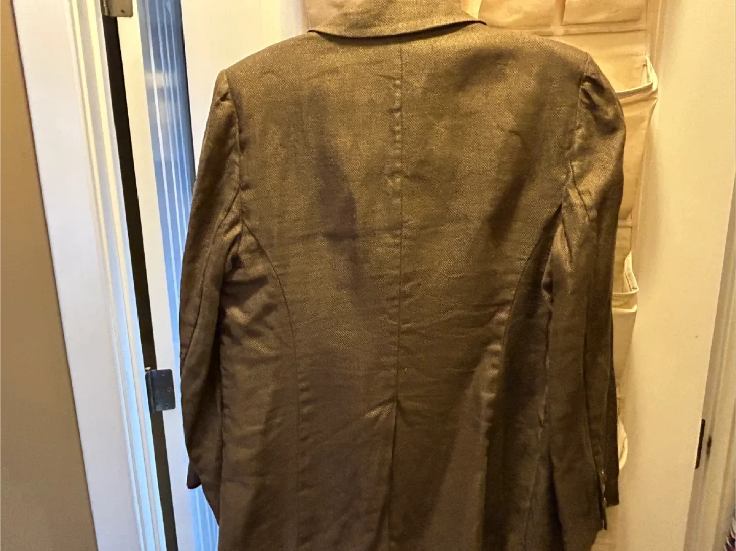 DKNY Brown Linen Blend Blazer - Size 12 image indicator(3)