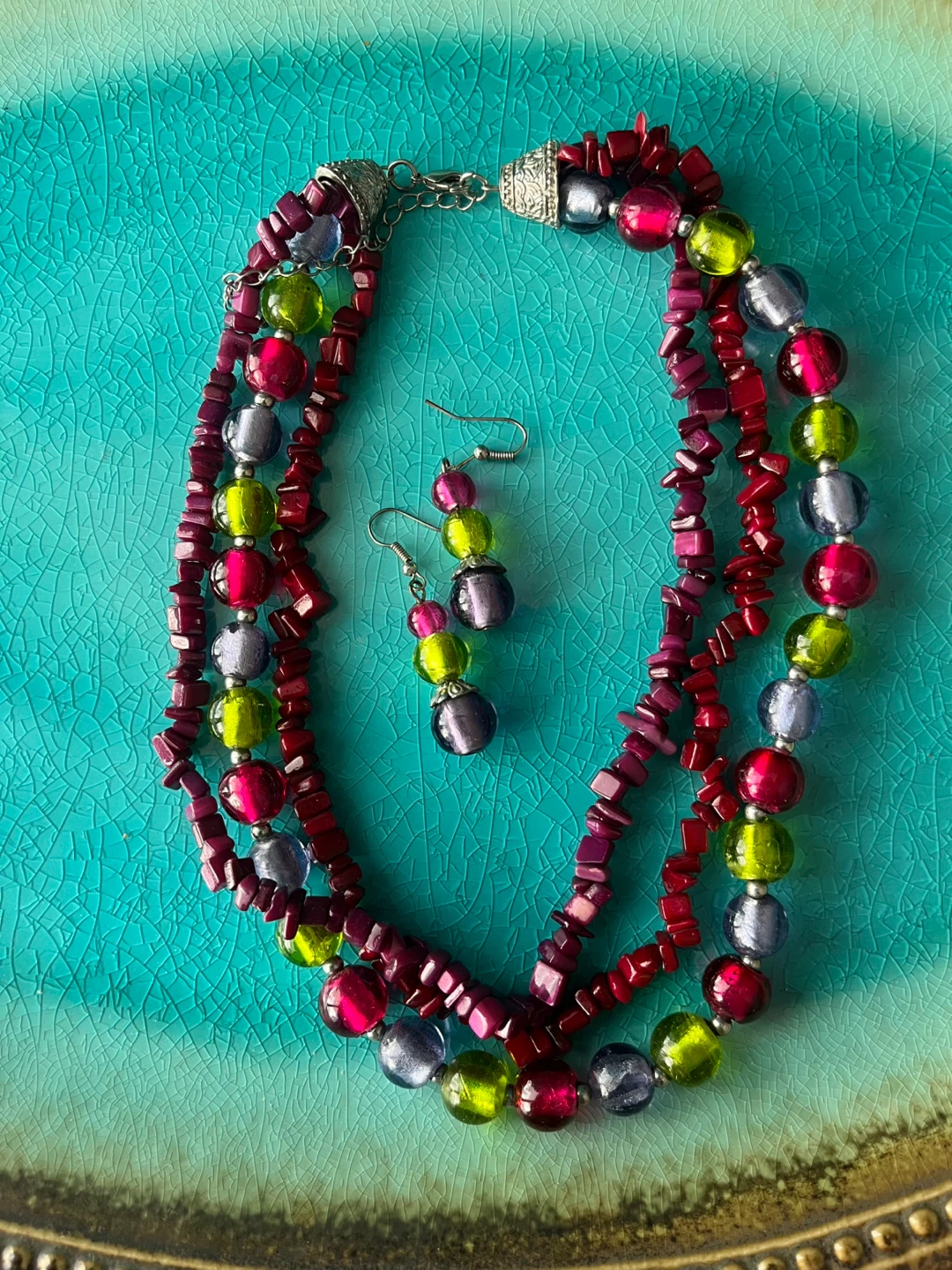 Beaded Necklace & Earring Set