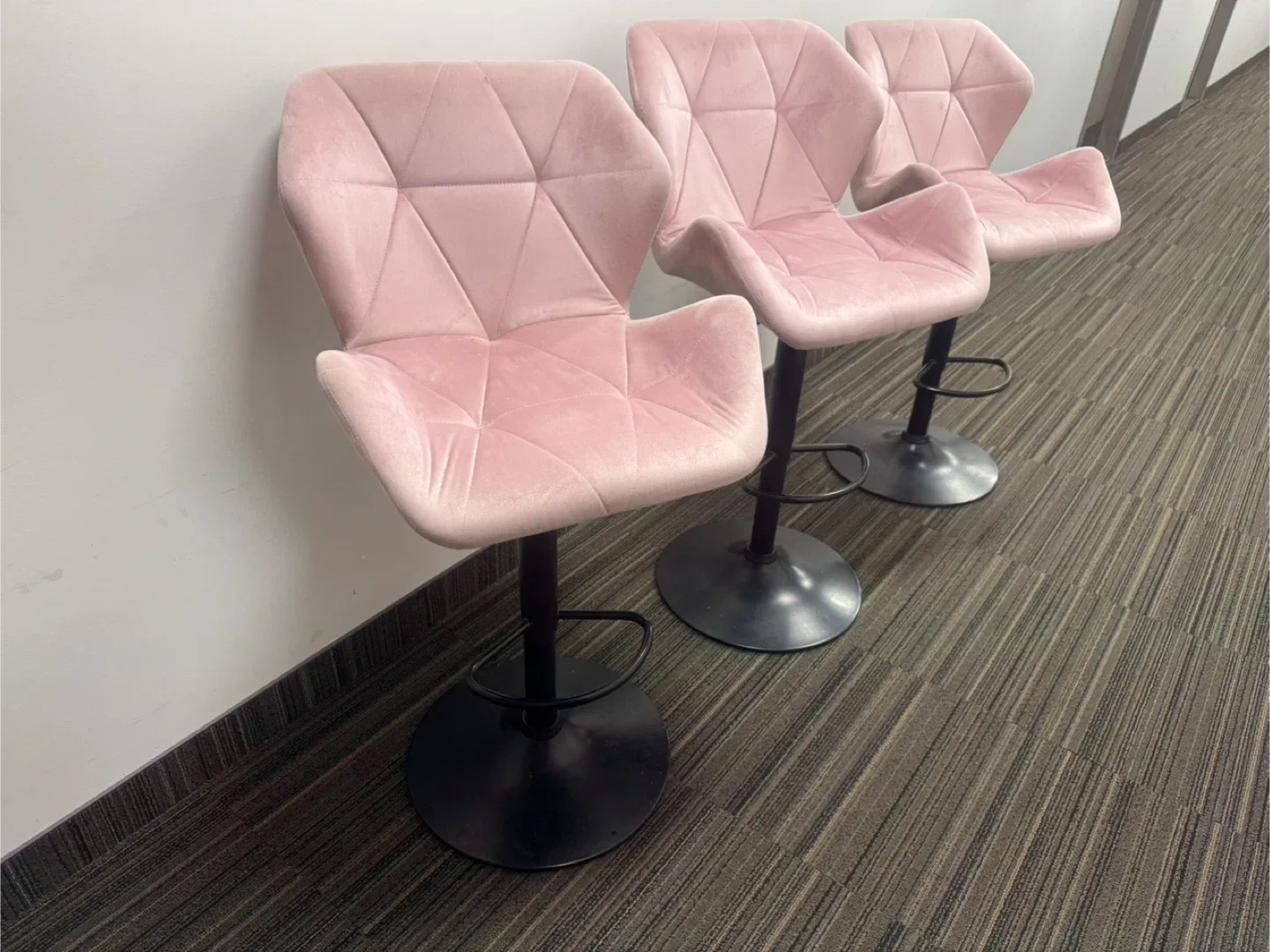 3 Beautiful Pink an Fabulous Bar Height Stools for $80 image indicator(2)