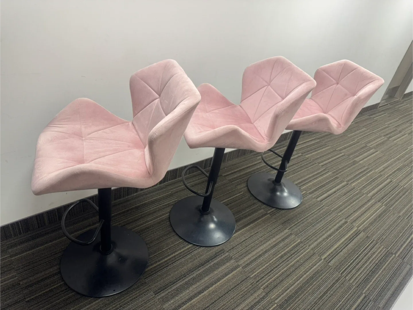 3 Beautiful Pink an Fabulous Bar Height Stools for $80 image indicator(9)