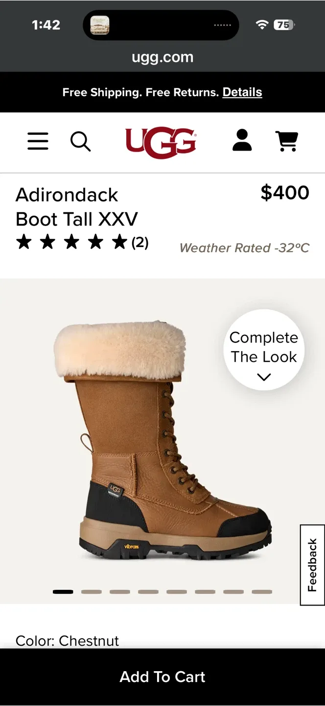 UGG Adirondack Tall XXV Boots - Chestnut