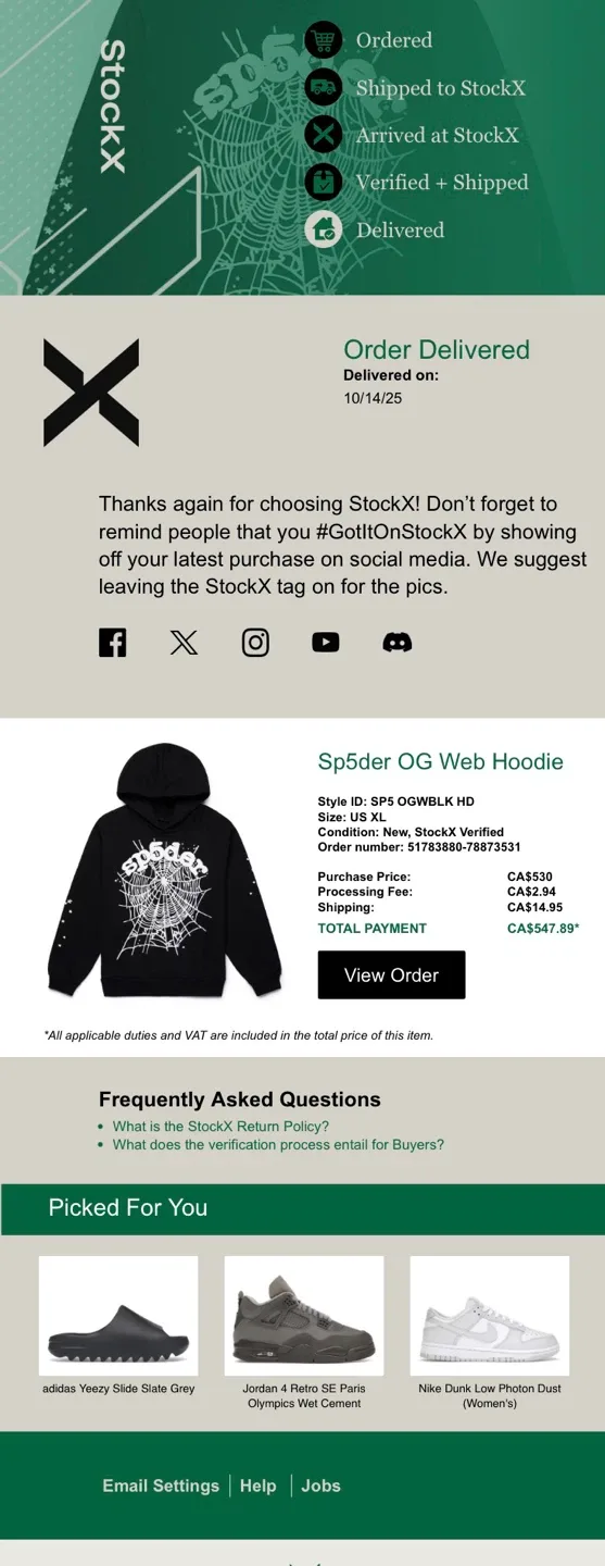 Sp5der OG Web Hoodie Black image indicator(2)