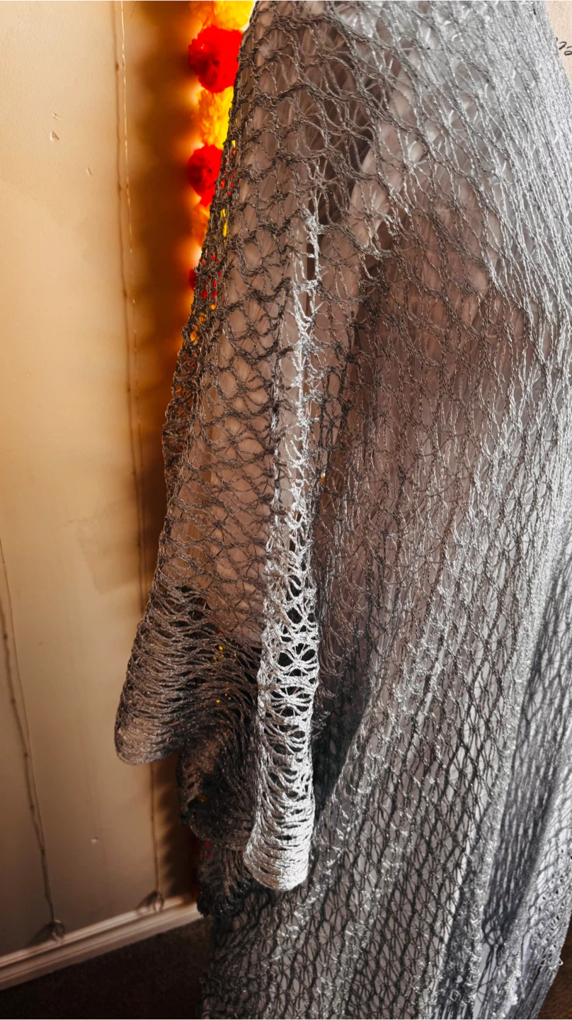 Silver Crochet Fringe Shawl - photo 2