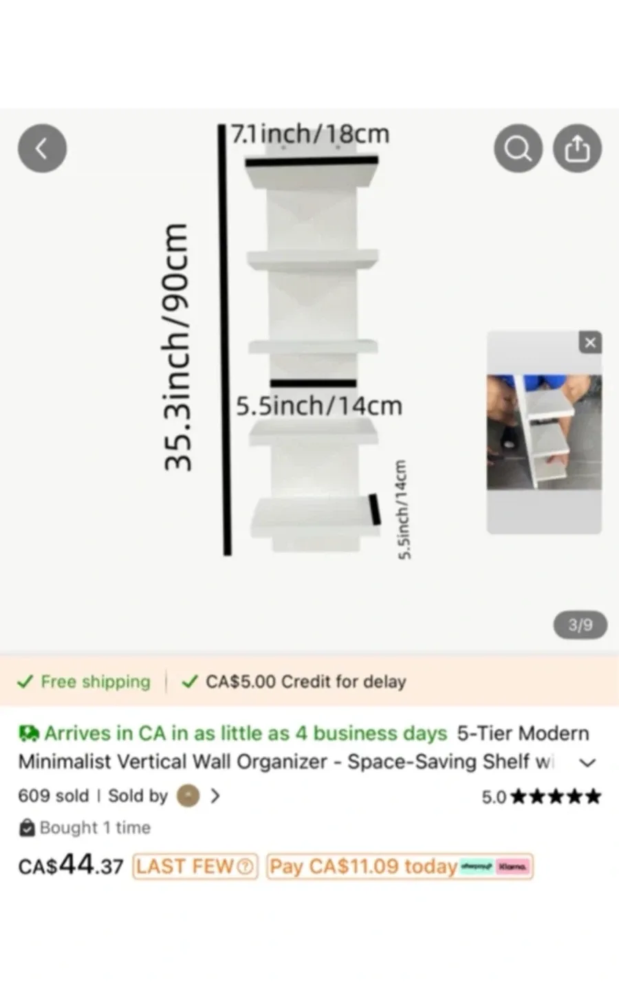 5-Tier Vertical Wall Organizer Shelf image indicator(2)