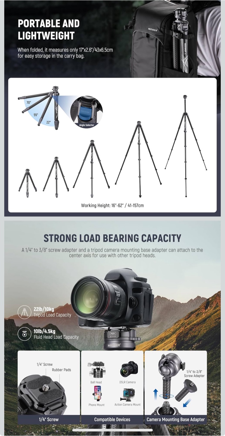 Neewer LT32 Tripod - Portable & Lightweight - photo 4