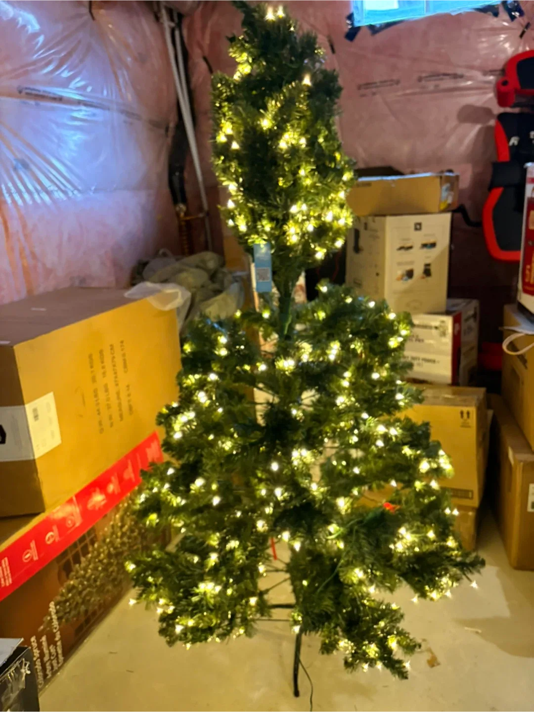 6 FT Christmas tree with warm led lights image indicator(4)