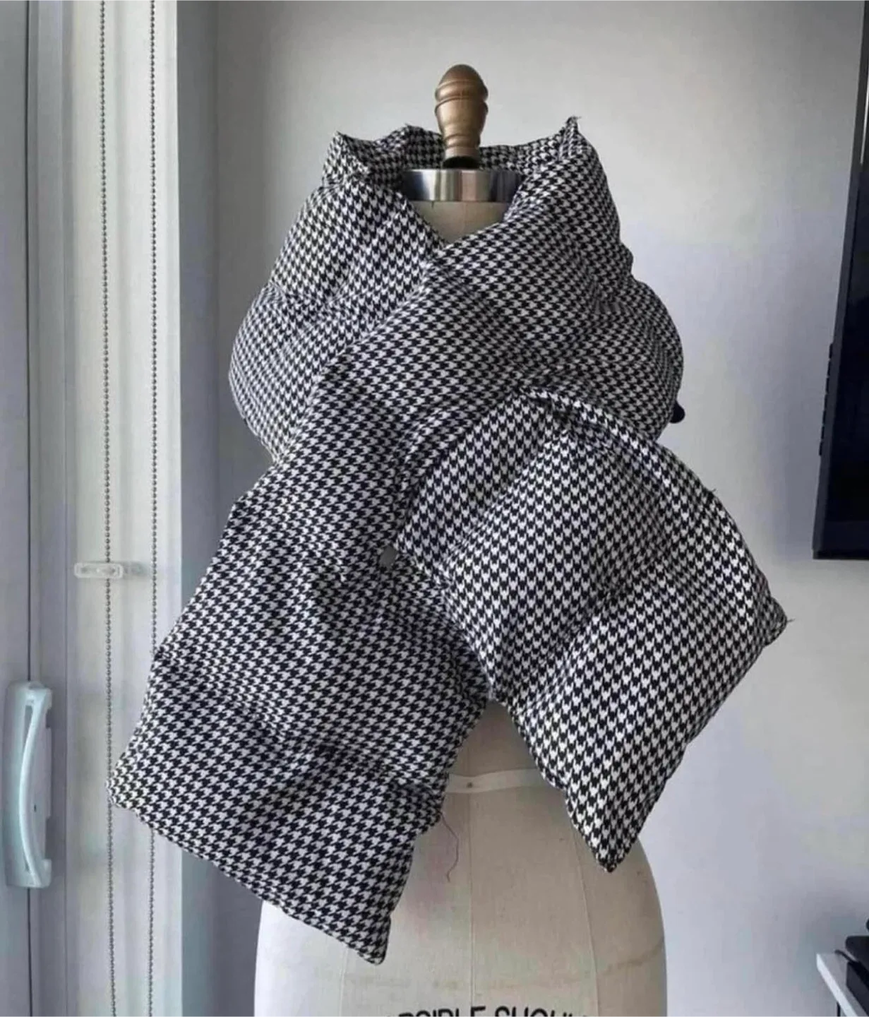 New Houndstooth Puffer Scarf