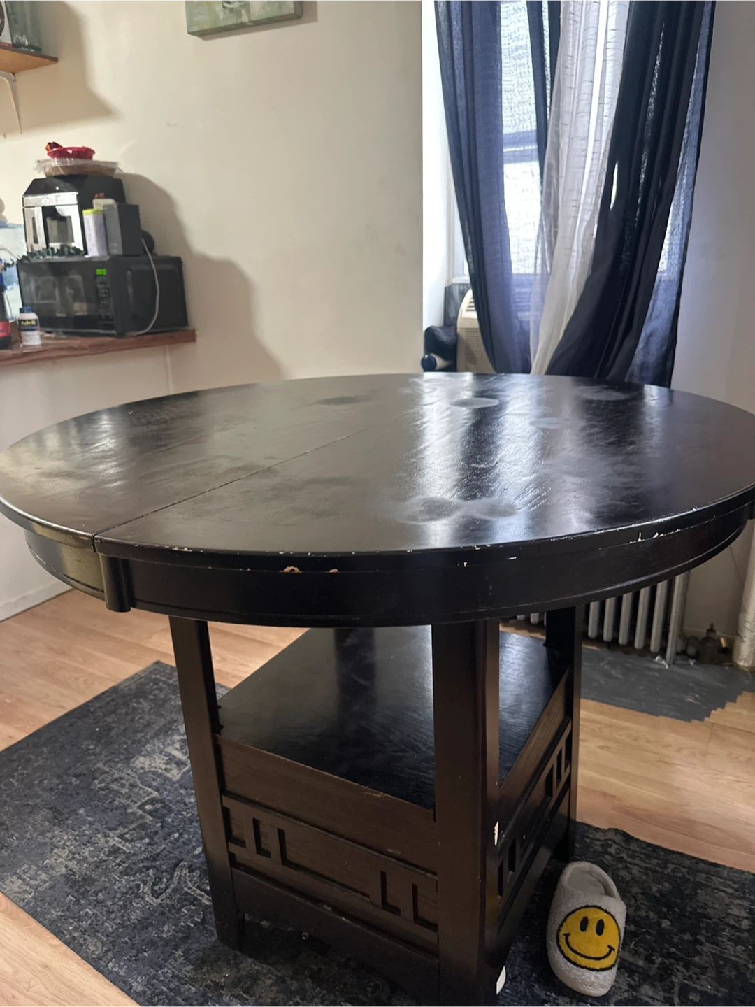 Round Wooden Table - Black