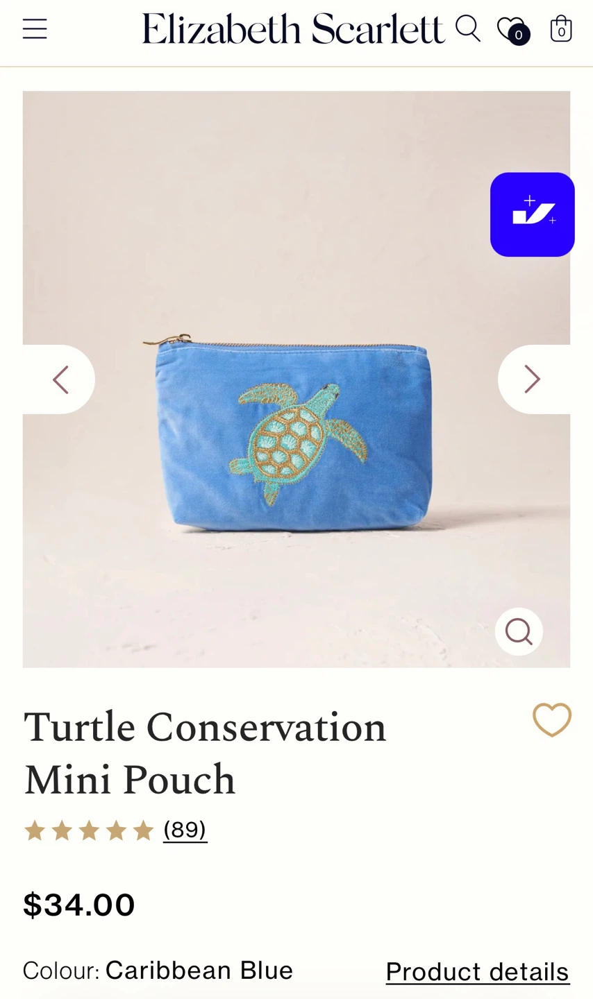 Elizabeth Scarlett Blue Turtle Embroidered Mini Bag #cleanout - photo 2