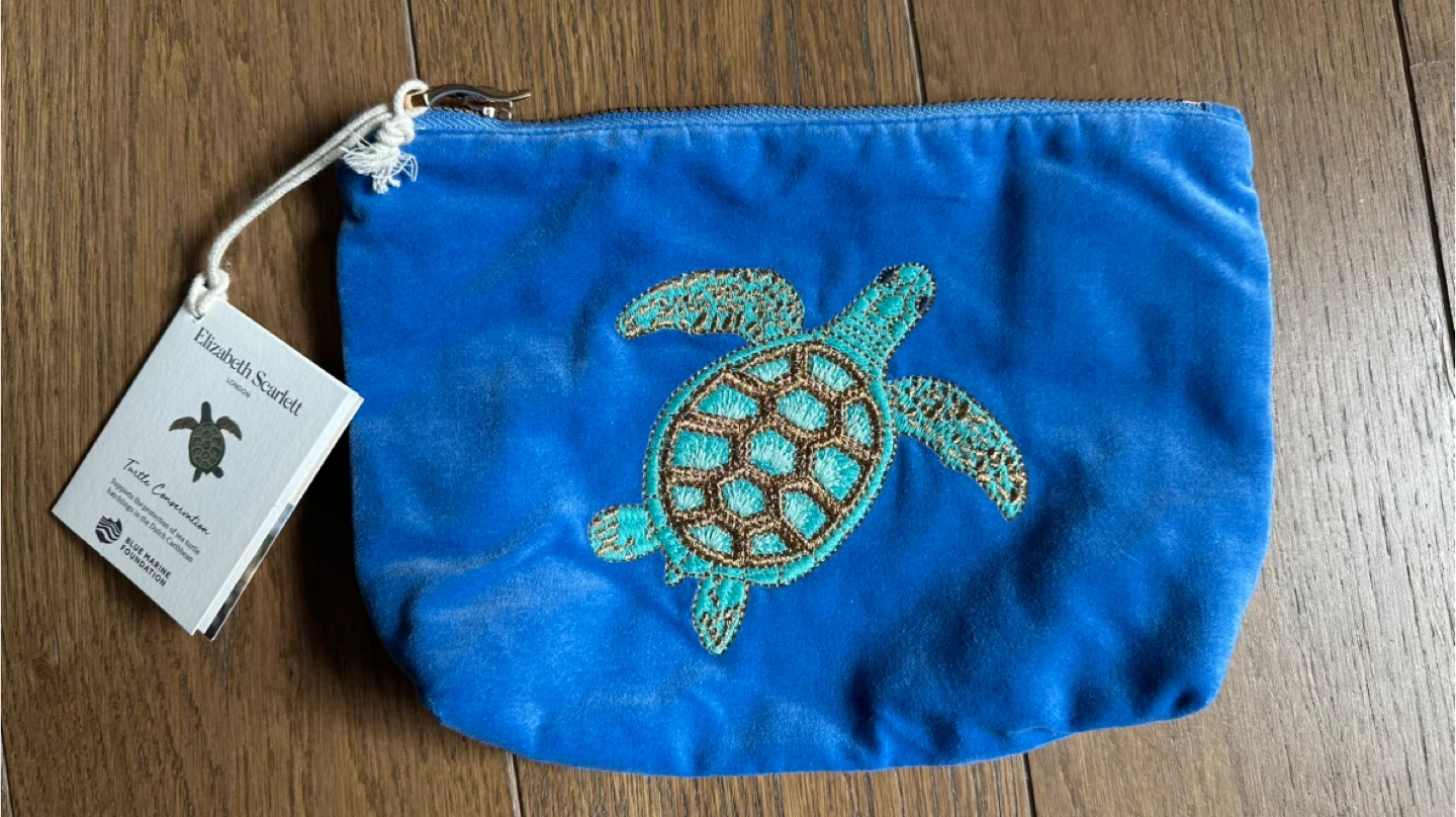Elizabeth Scarlett Blue Turtle Embroidered Mini Bag #cleanout