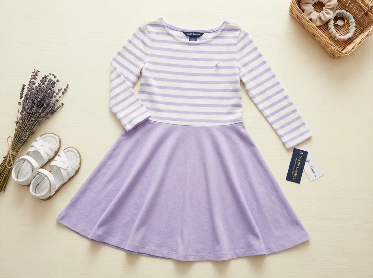 Ralph Lauren Girls' Striped Dress - Size 7