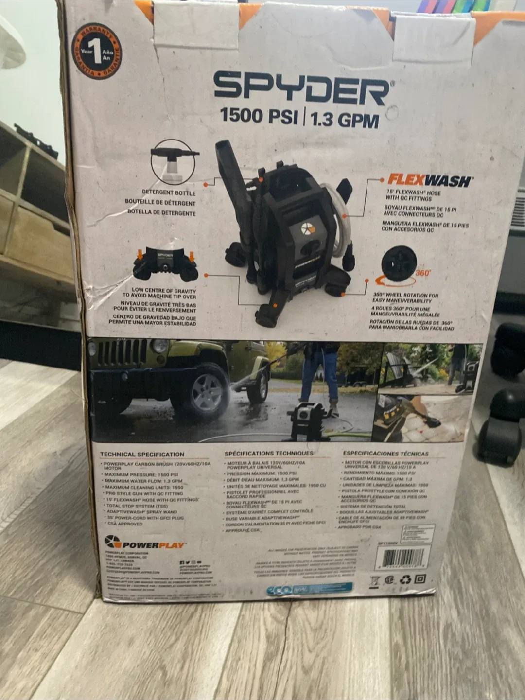 Powerplay Spyder 1500 PSI Pressure Washer image indicator(2)