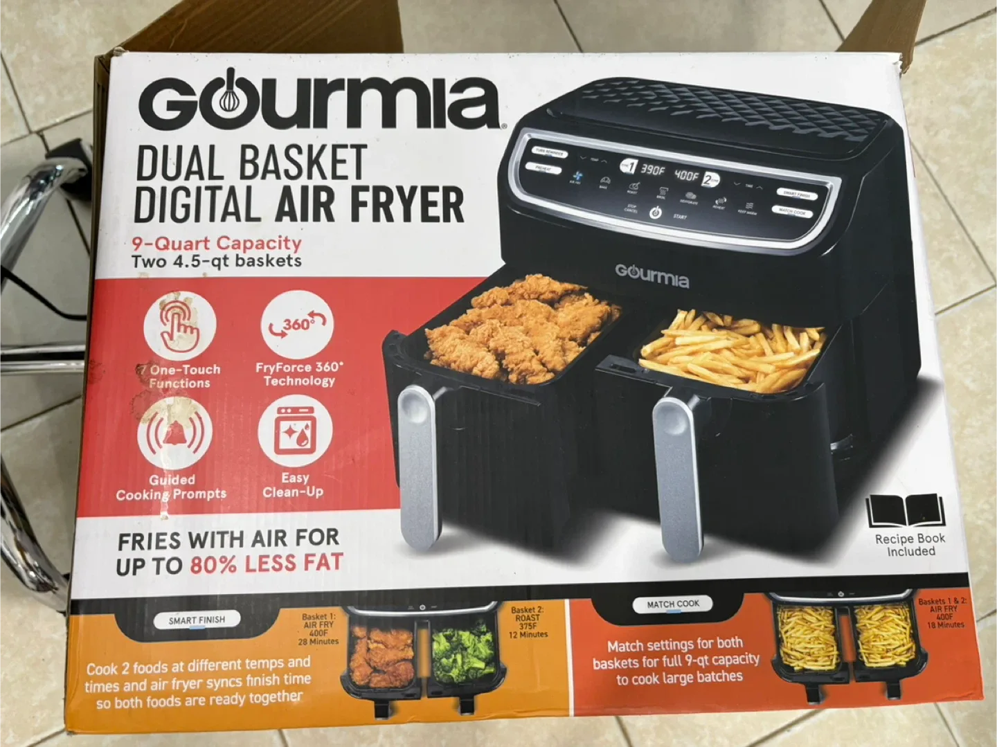 Gourmia Dual Basket Digital Air Fryer - 9-Quart