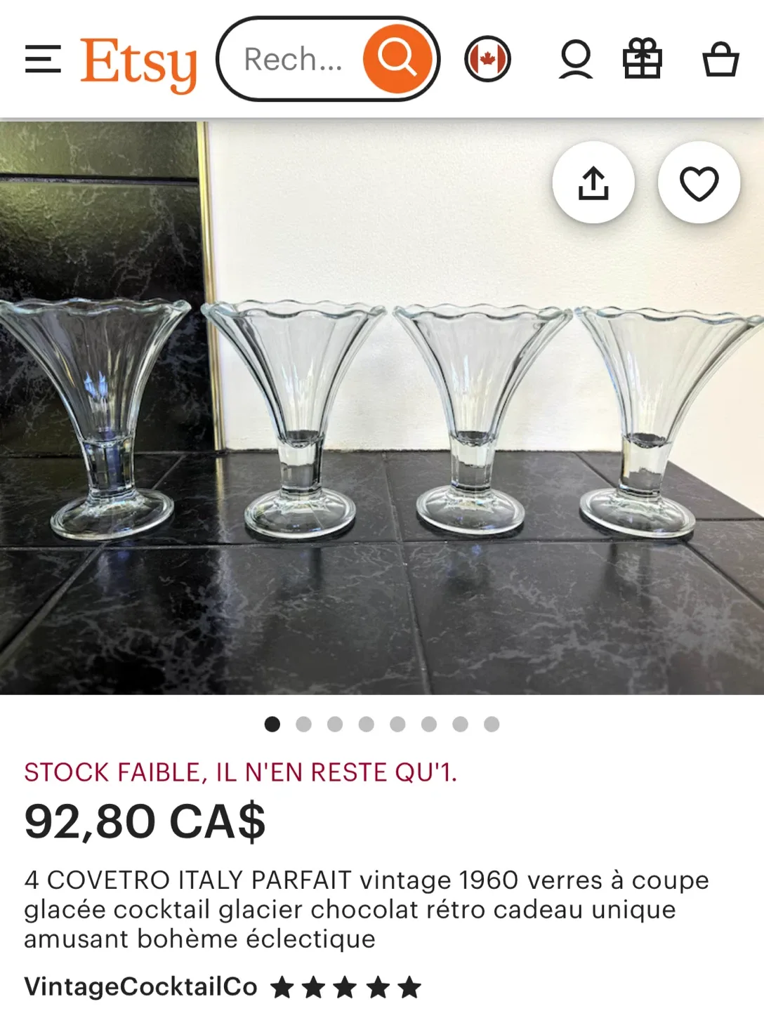 1960 Vintage COVETRO ITALY PARFAIT Sundae Glasses image indicator(6)