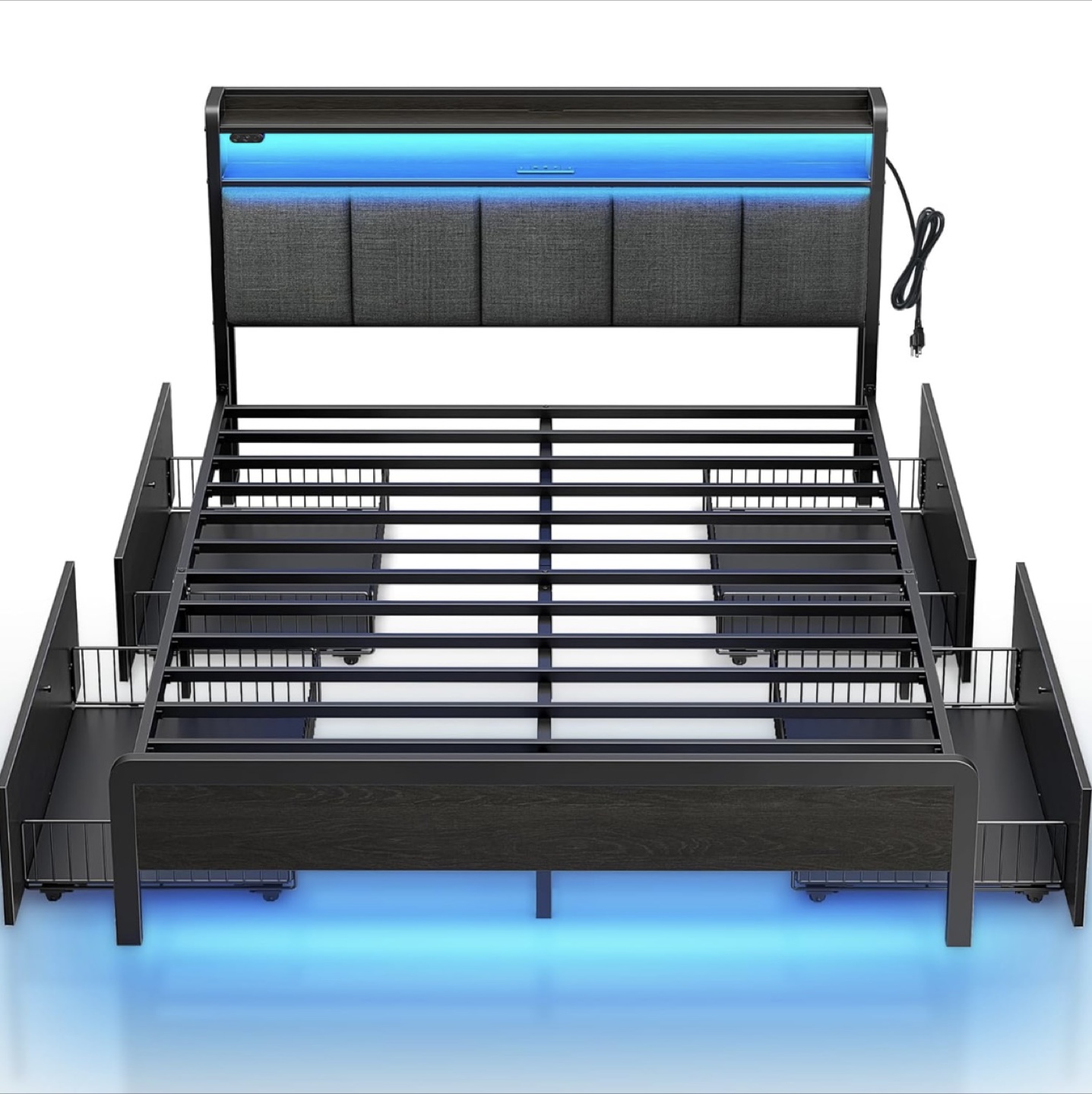 FullSize Bed Frame with RGB LED Lights - photo 2