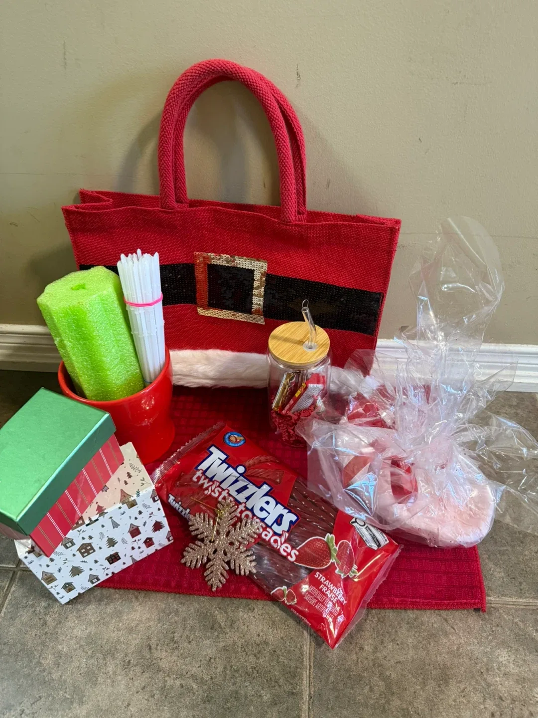 Santa Claus Gift Bag with Twizzlers & More #Cleanout