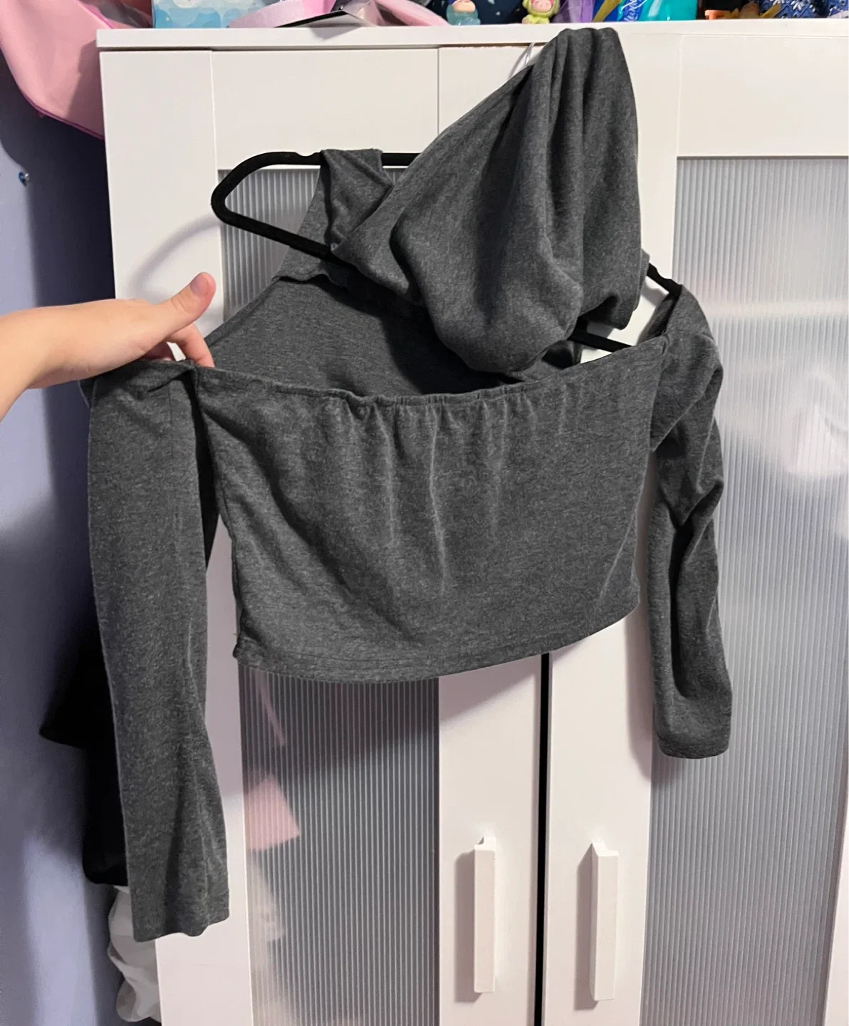 Grey Cold Shoulder Long Sleeve Top image indicator(3)