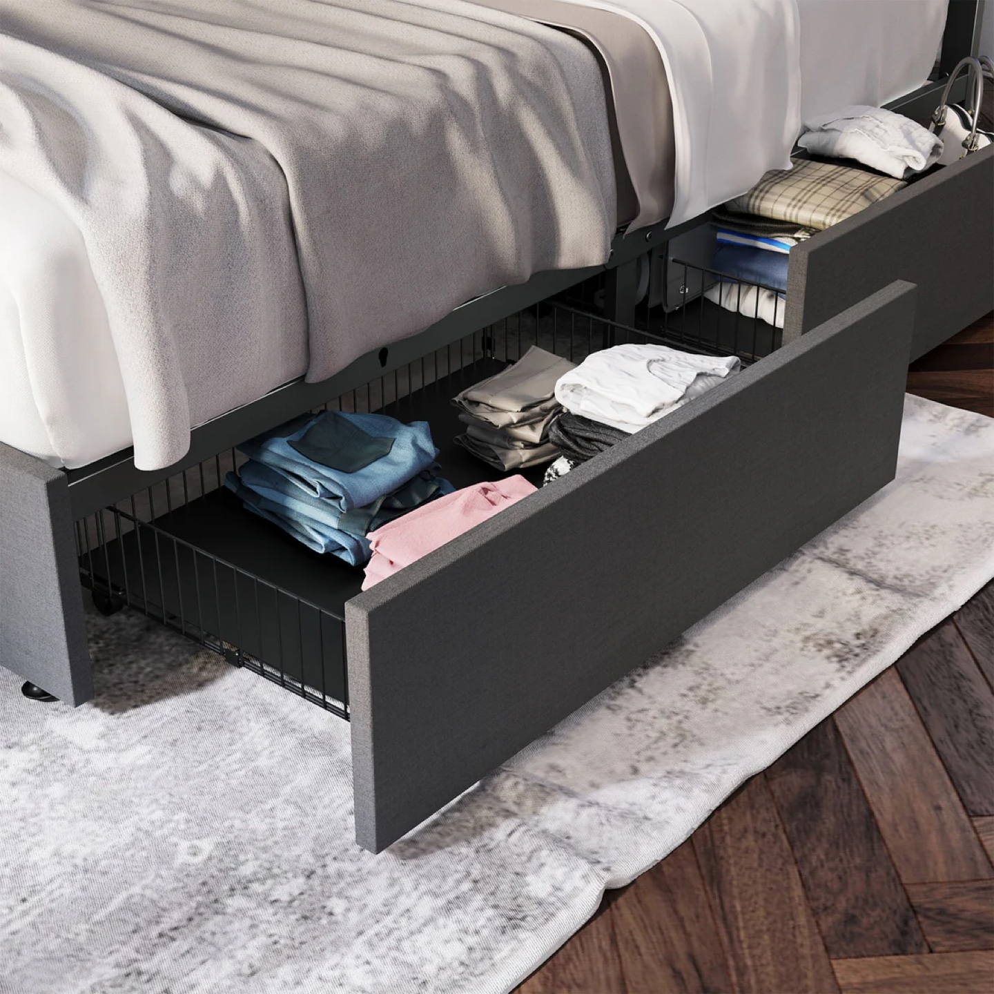 Queen Size Bed Frame w/ Charging Station - photo 5