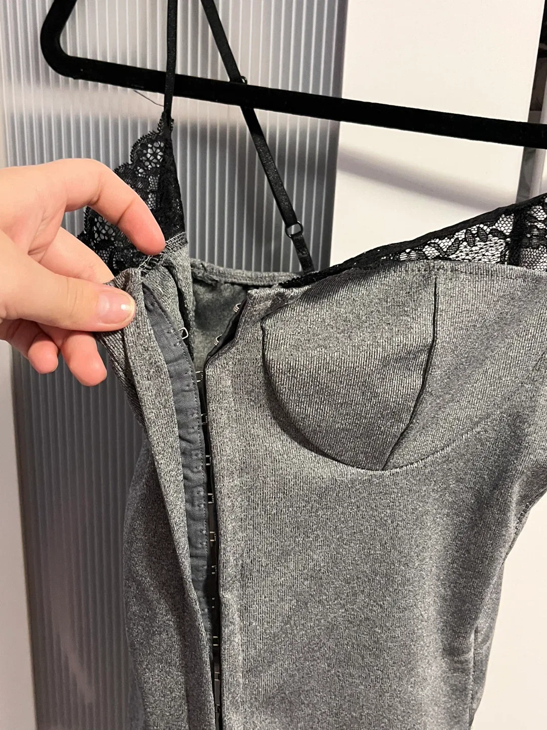 Grey Lace Trim Cami Top image indicator(3)