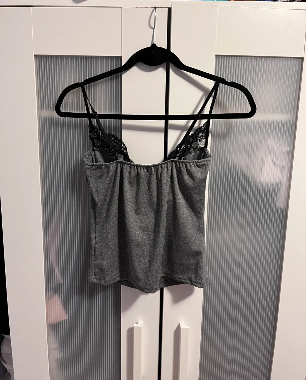 Grey Lace Trim Cami Top image indicator(2)