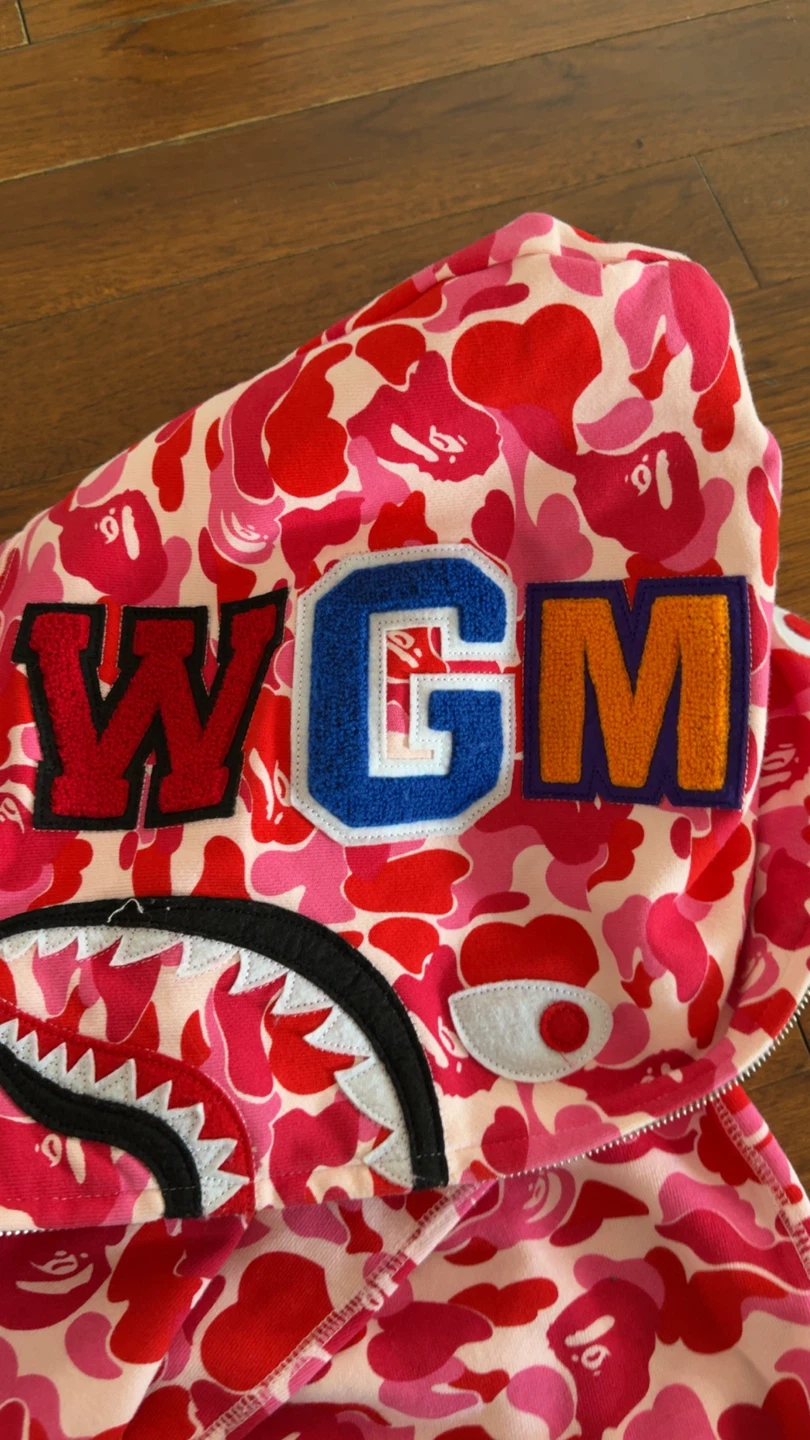 pink bape hoodie M - photo 5