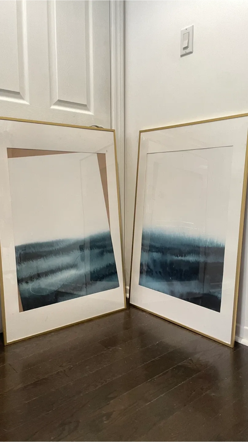 2 IKEA LÖVIKEN Large Frames with Abstract Prints – $ 30 for both image indicator(2)