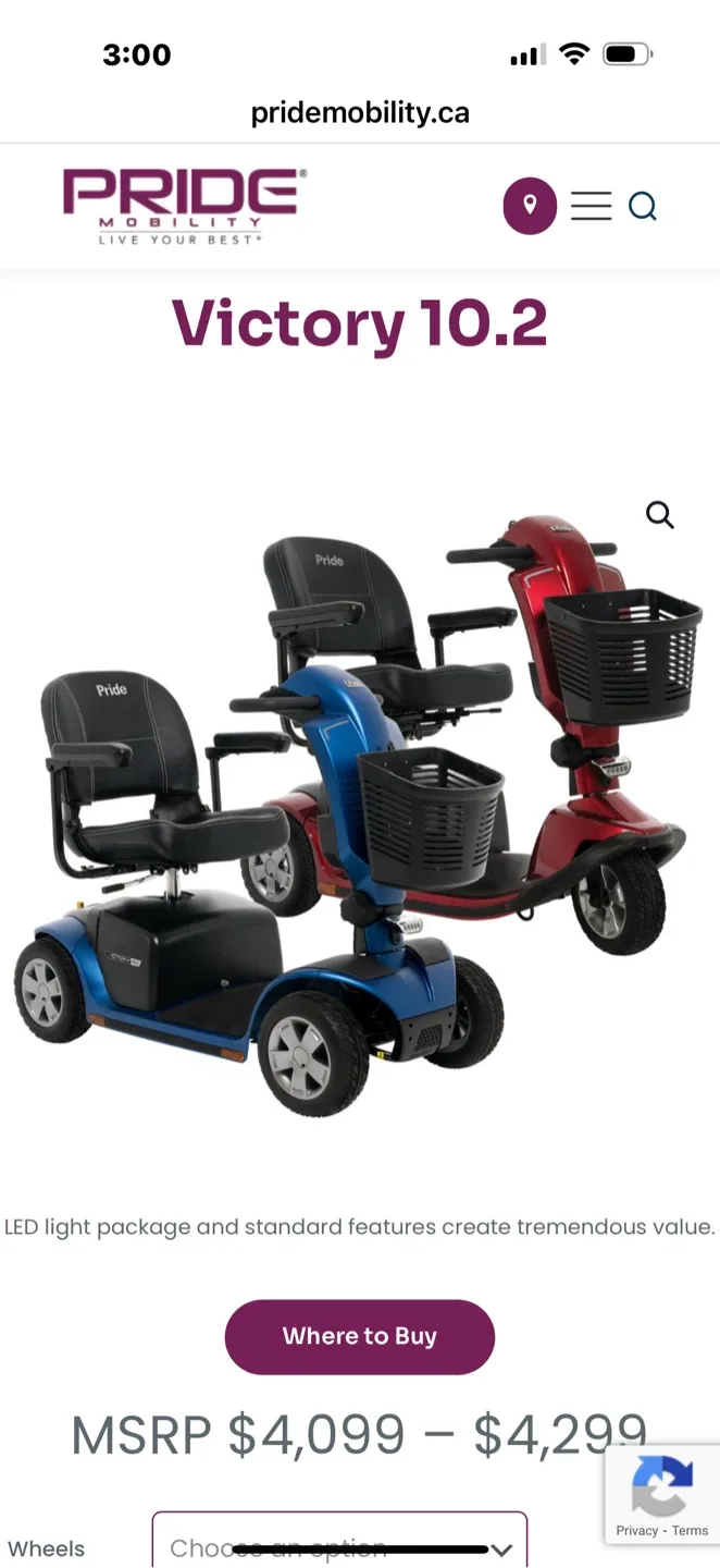 Pride Victory 10.2 Mobility Scooter