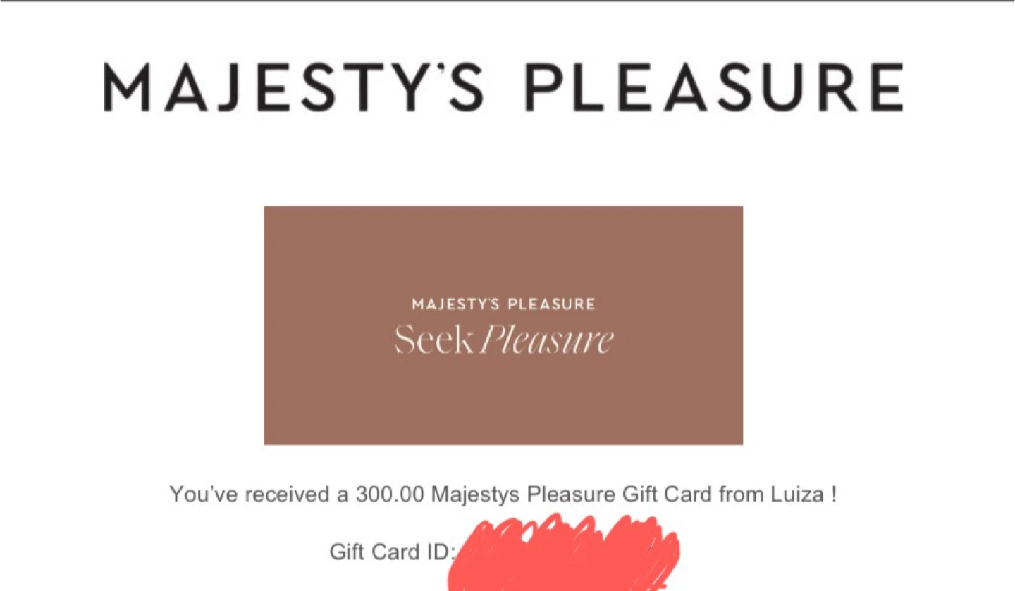 Majesty's Pleasure $300 Giftcard