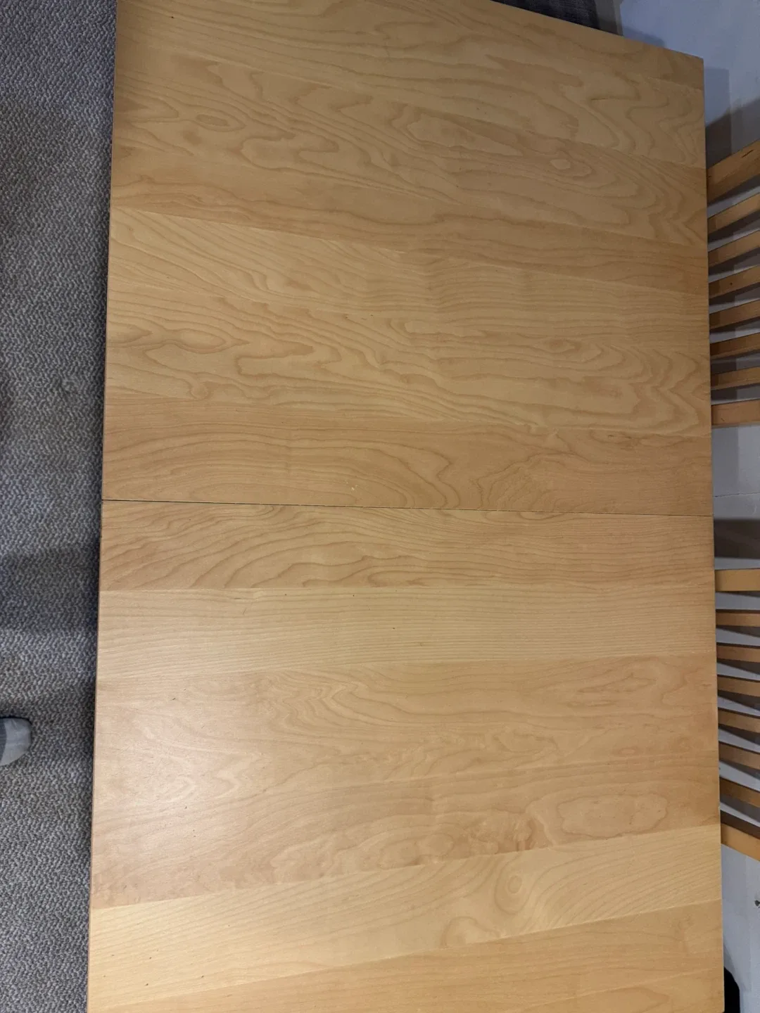 Wooden IKEA Dining Table with 4 Chairs and 2 extenders image indicator(2)