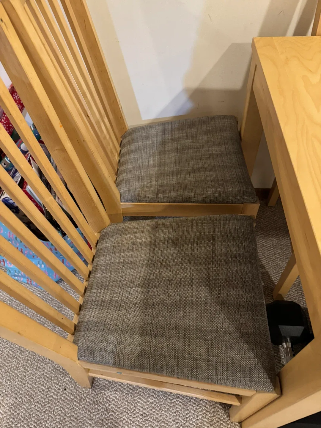 Wooden IKEA Dining Table with 4 Chairs and 2 extenders image indicator(3)