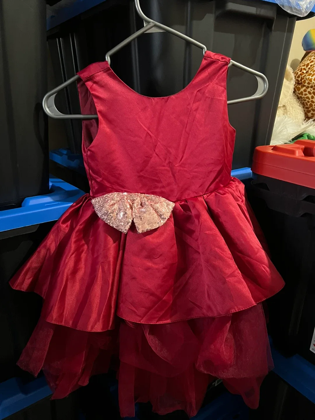 Red Dress with Sequin Bow image indicator(2)