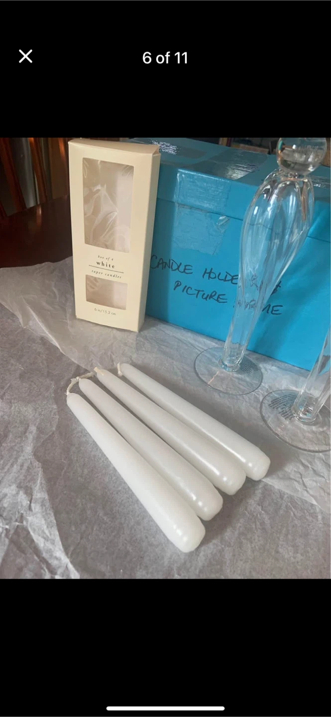 Vintage BIRK’S Crystal Glass Set of 2 Candleholders - photo 5